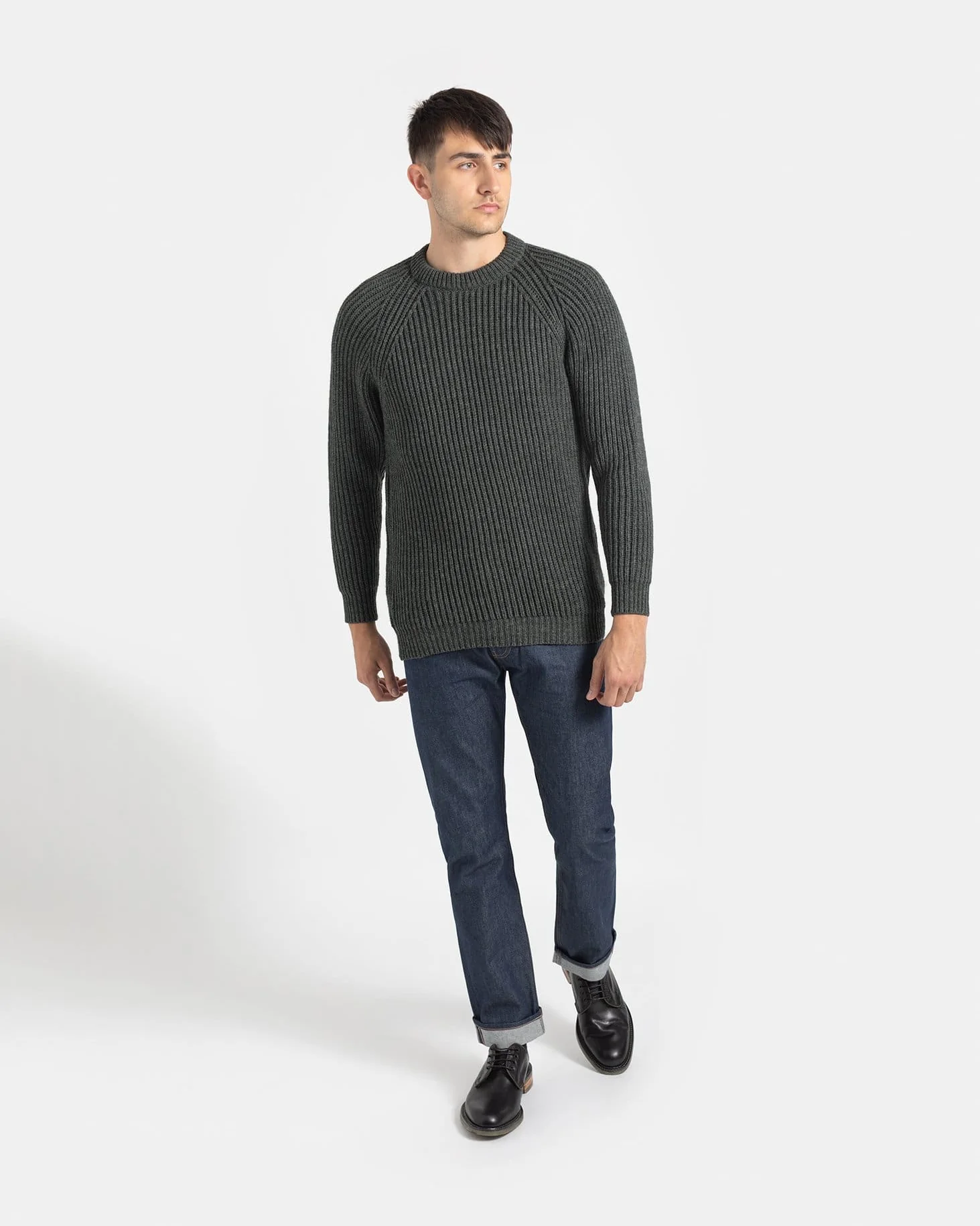 Men's Fisherman Jumper Grey - Image 3