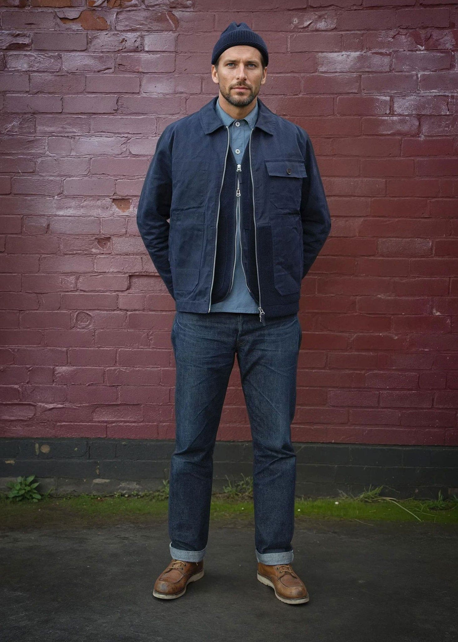 Men's Renewed Works Jacket Navy - Image 5