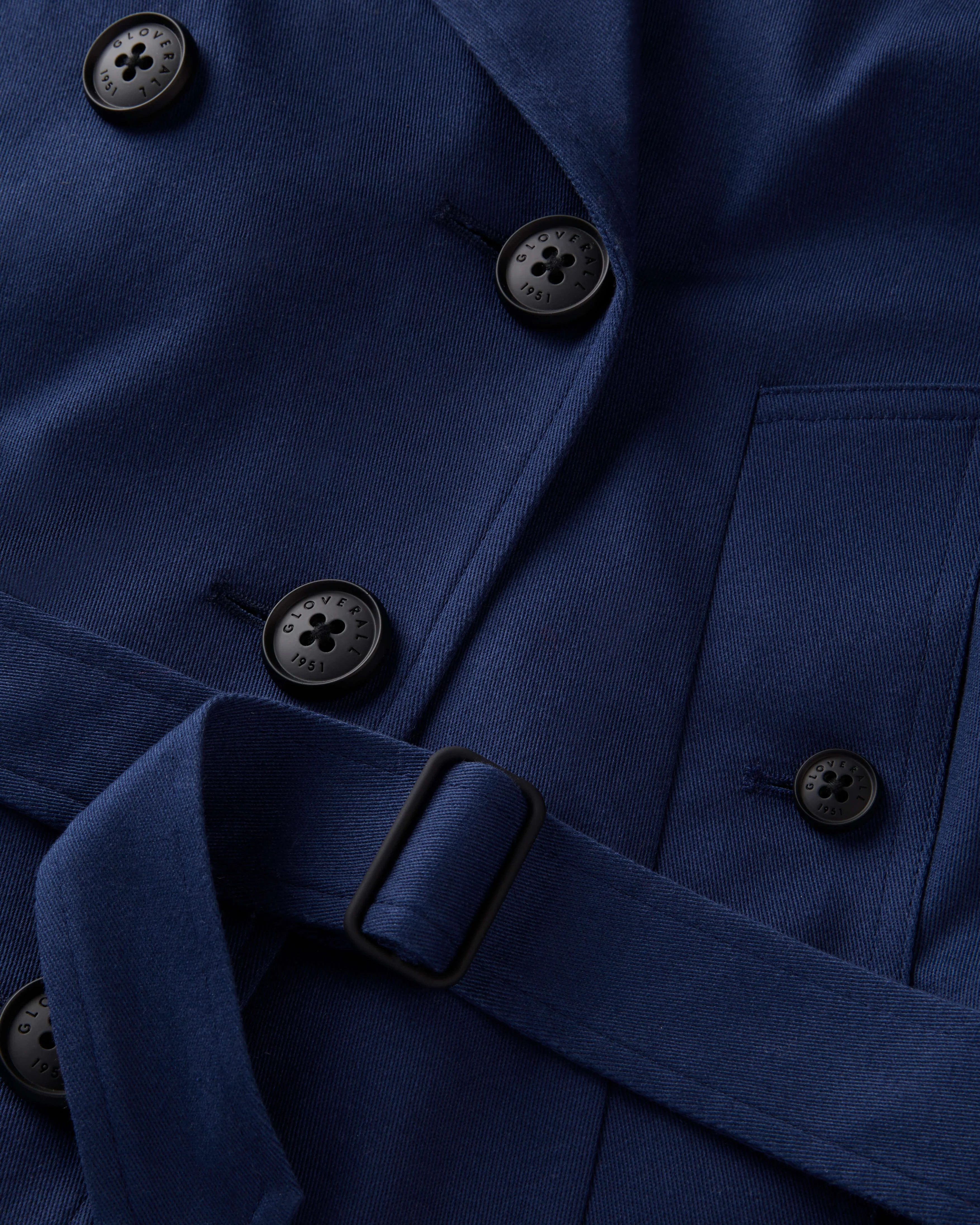 Women's Bacall Cropped Trench Navy - Image 4