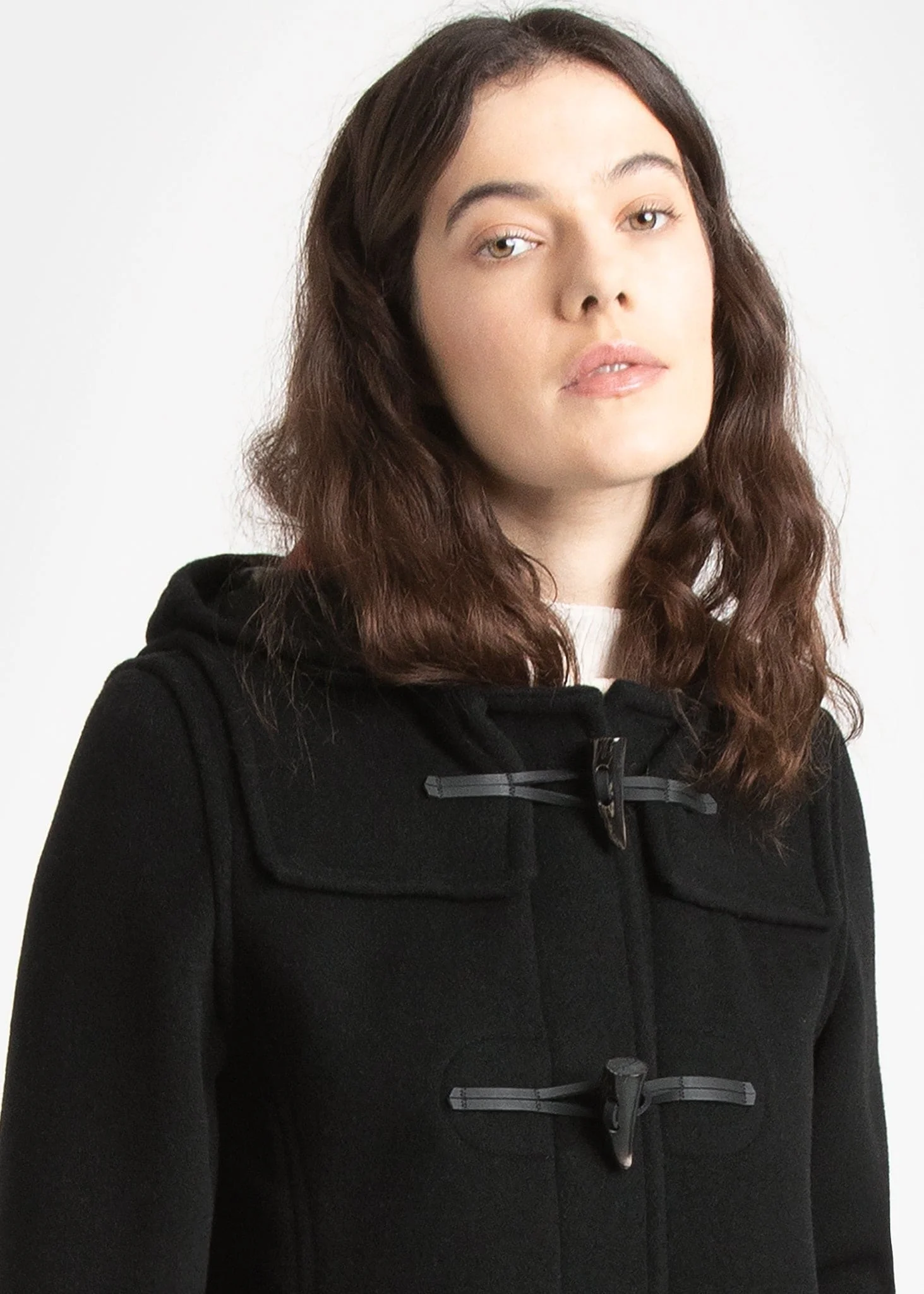Women's Long Slim Fit Freda Duffle Coat Black Royal Stewart - Image 4