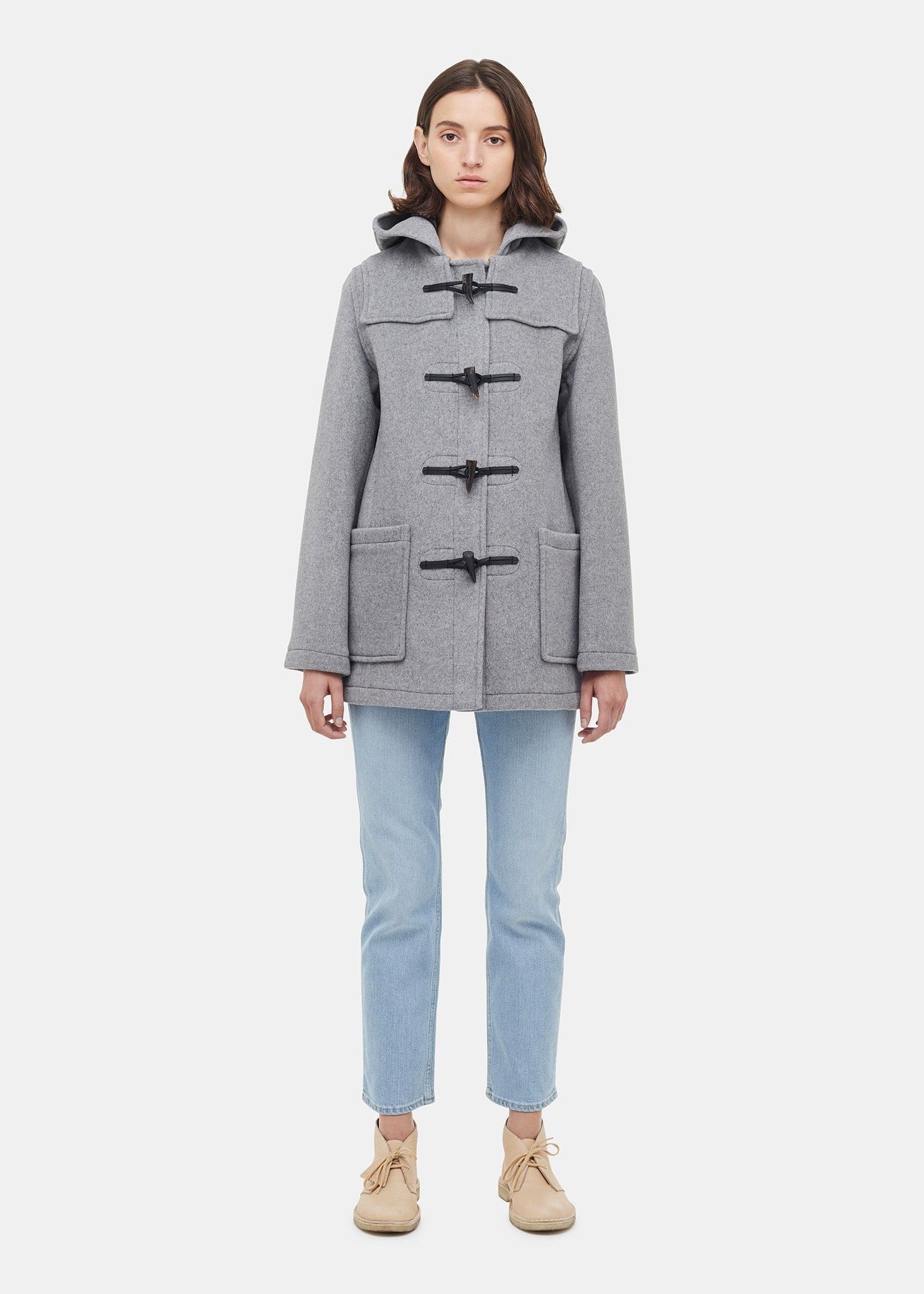 Women's Short Slim Fit Freda Duffle Coat FC Silver - Image 3